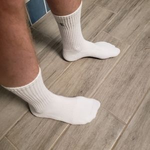 Under Armour white crew socks customed